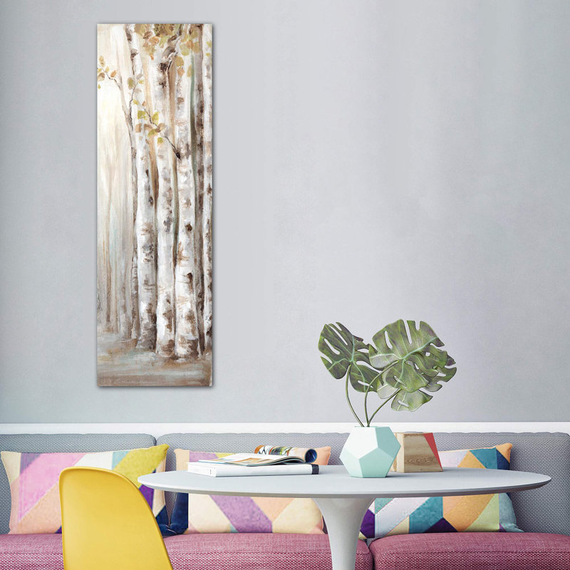 Sunset Birch Forest II by Eva Watts - Wrapped Canvas Panoramic Painting, 182.88 cm H x 60.96 cm W