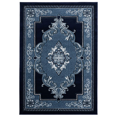 Tapis bleu marine Ramsel
