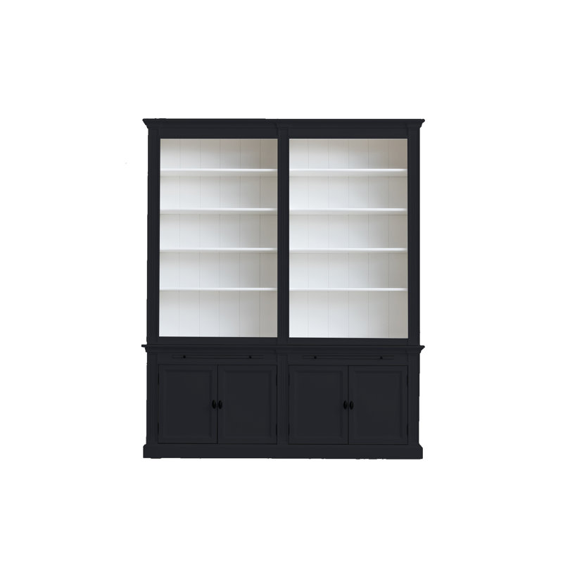 Krier 240cm H x 200cm W Library Bookcase, Anthracite/White