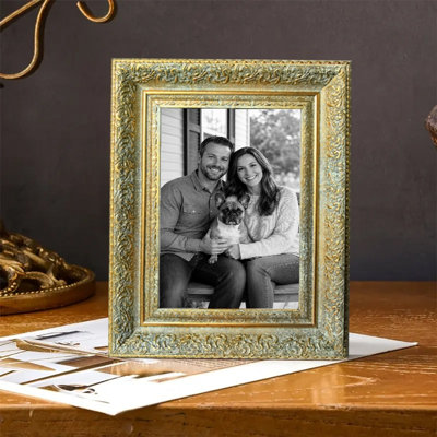 Cadre photo raffiné 1 pièce en or antique 5 "x 7" pour cadeaux de Noël