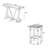 Mid-Century Counter Height 5-Piece Dining Set, Wood Console Table With Trestle Legs And 4 Stools For Small Places