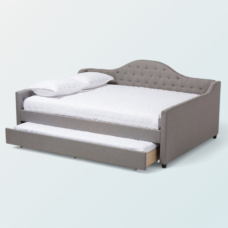 Helios Modern Queen Size Upholstered Daybed in Gray, 31.15'' H X 86.05'' L X 63.65'' W, Gray, Queen