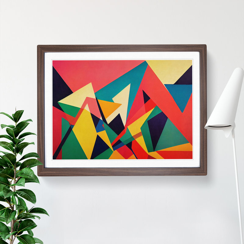 Abstract Shapes Vol.2 - Framed Print, 46cm H x 64cm W x 2cm D, Walnut Framed