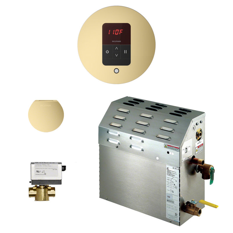 Ensemble de générateur de vapeur 9kW Bath, Laiton satiné
