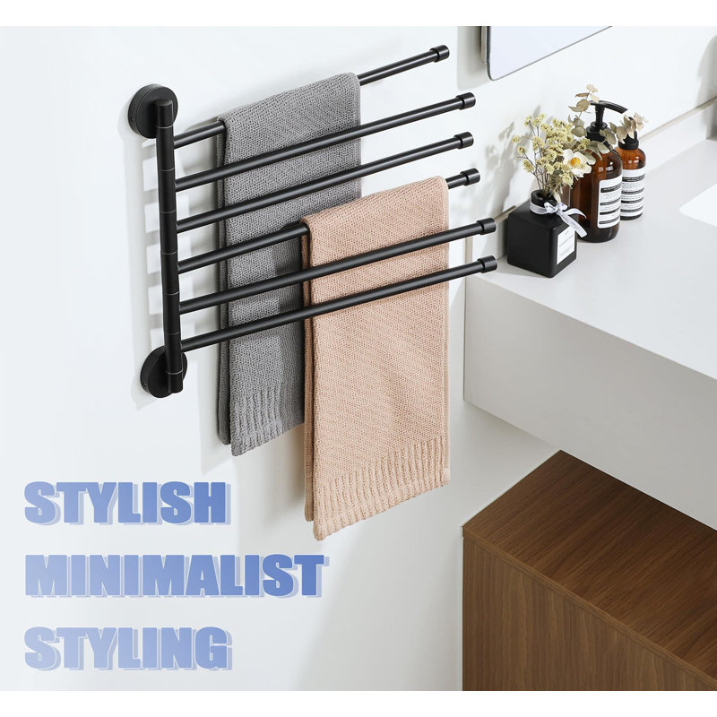 Stainless Steel Swivel Towel Rack with 6 Folding Arms