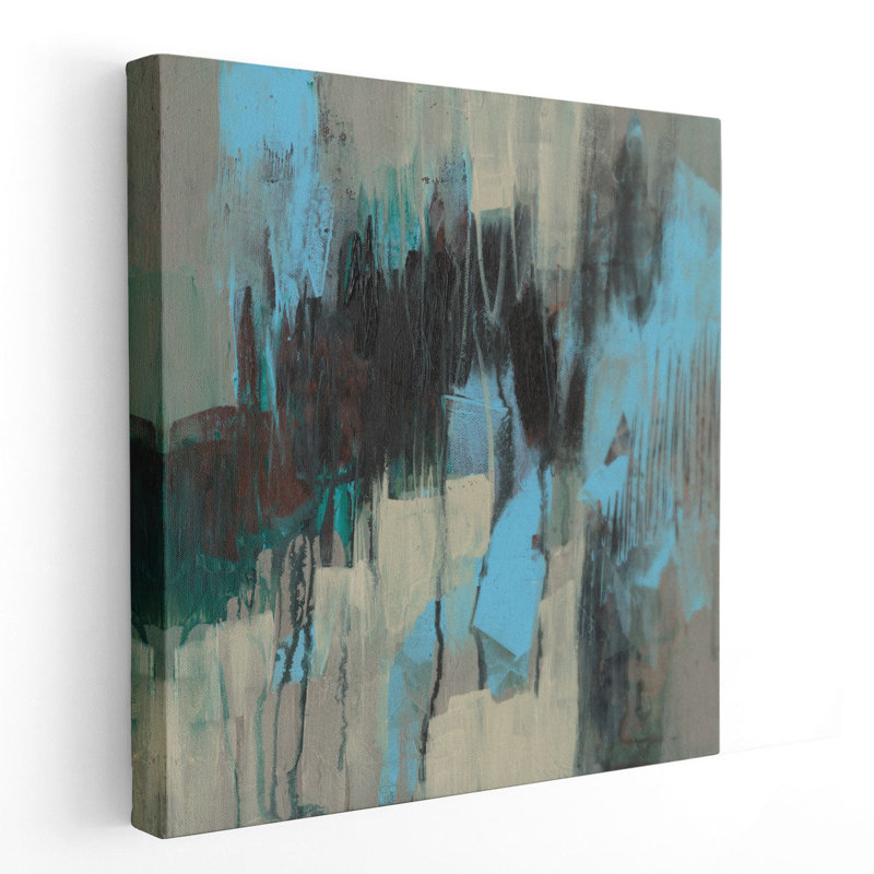 «Ocean Blue Abstract I», reproduction d'art sur toile, H 12 po x l 12 po