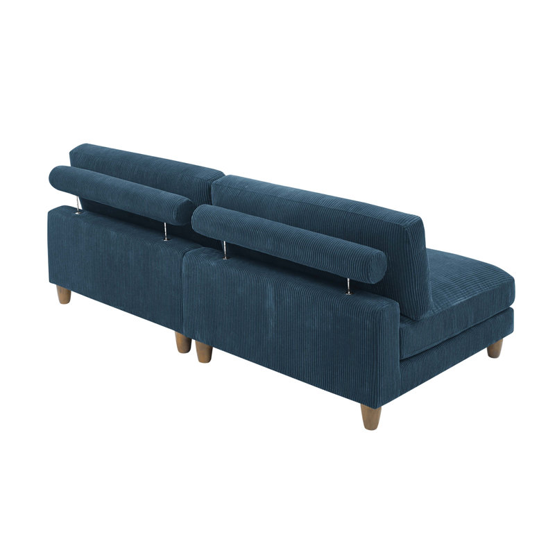 89'' Corduroy Loveseat, Dark Blue Corduroy