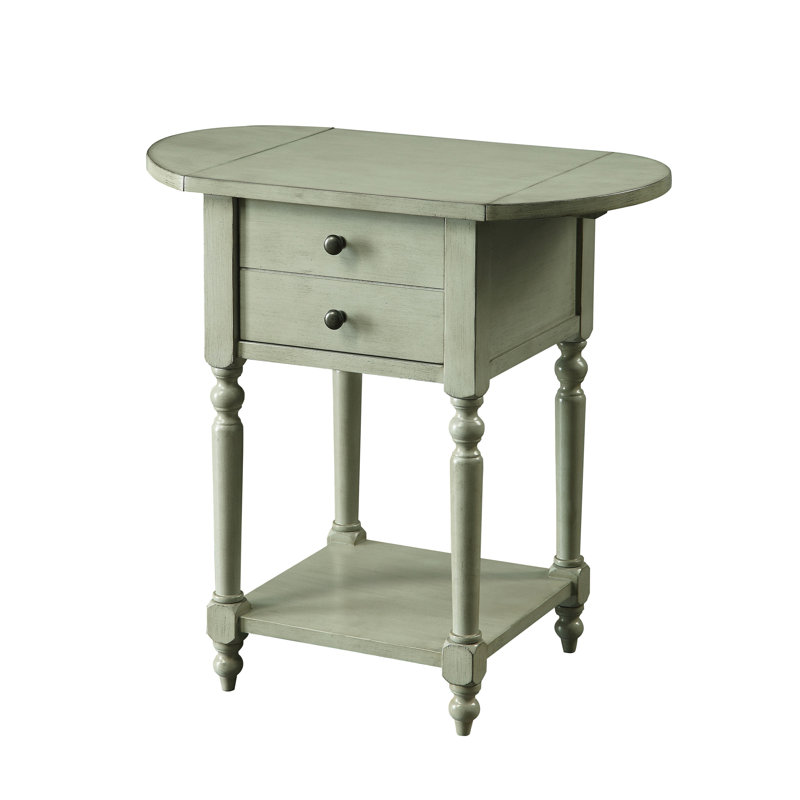 Table de bout avec rangement Kayli, Gris