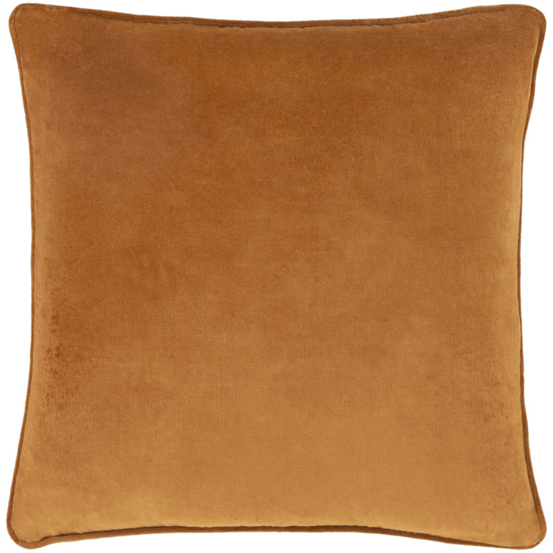 Safflower Cotton Throw Pillow Cover, Navy, 22" H x 22" W, Polyester/Polyfill