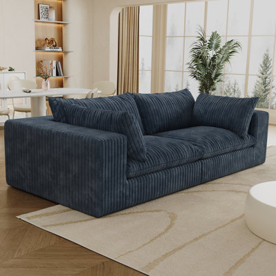 Causeuse en nuage 78,8 po en velours côtelé, canapé-lit dans une boîte, canapé confortable avec coussin décoratif, coussin amovible, canapé modulaire à 2 places pour le salon / la chambre à coucher