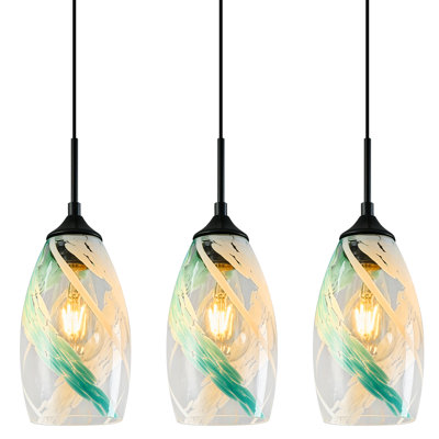 Modern Glass Pendant Light Ocean Pendant Lights Kitchen Island Hanging Light Fixtures for Kitchen Art Living Dinning Room Bedroom Hallway