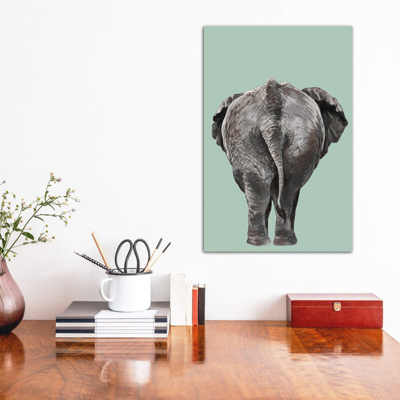 Art de bout éléphant, Toile tendue, H 18 po x l 12 po x P 1,5 po
