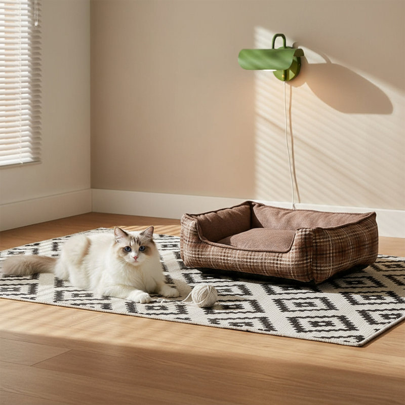 Pet Bed, Small (13cm H x 50cm W x 40cm D), Coffee