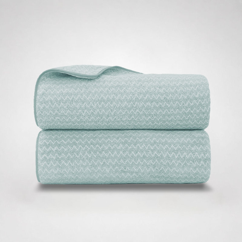 Ensemble de serviettes en microfibre pour salle de bain, 2 pièces 27 po x 55 po, Vert