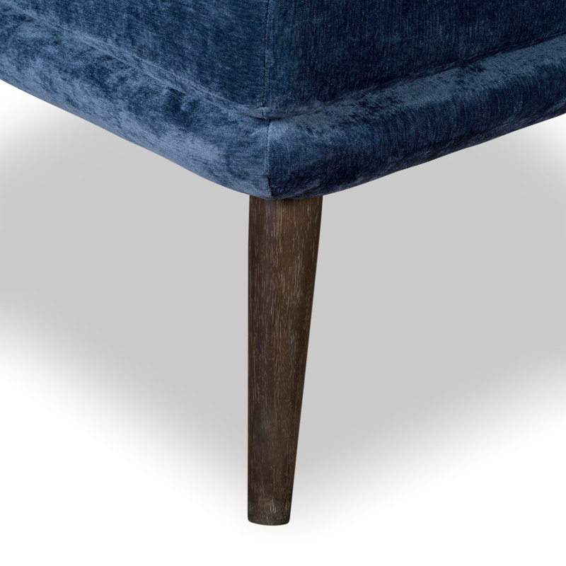Fauteuil d'appoint sans accoudoirs Tommy Hilfiger Pelham, Mélange de lin concassé bleu marine