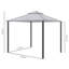 3 X 3m Metal Garden Gazebo, Double Roof Outdoor Pavilion Shelter With Mesh Sidewalls, Pa Coated Polyester Canopy, Powder Coated Steel Frame, Ground Stakes & Guy Ropes, Grey