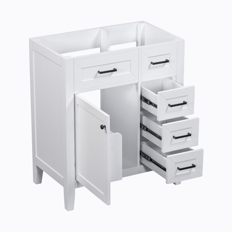 Base de meuble-lavabo simple 29,52 po seulement, Blanc