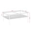 Table basse rectangulaire avec plateau en verre trempé gris et pieds blancs, table de salon moderne-1310465568