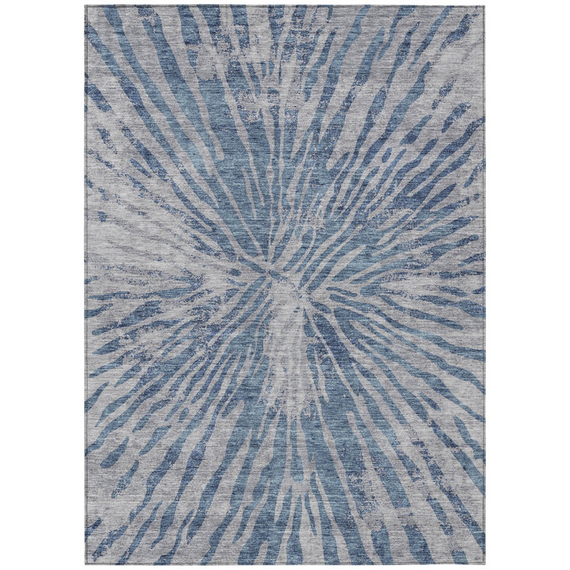 Tapis intérieur lavable abstrait 8 pi x 10 pi gris