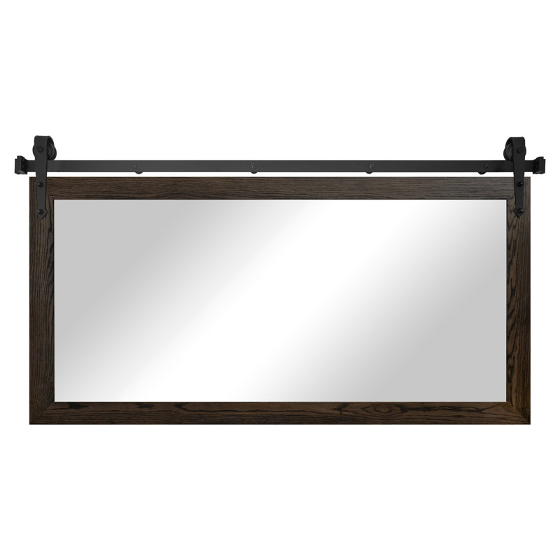 Manoil Solid Wood Rectangle Mirror, Ebony, 33" x 48"