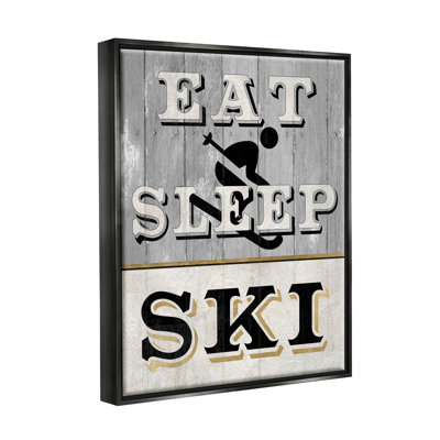 «Eat Sleep Ski», impression giclée sur bois par Livi Finn