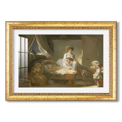The Visit to the Nursery, c. 1775-Jean-Honoré Fragonard-Custom Framed Canvas