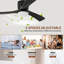 Low-profile rustic ceiling fan with LED light and remote, solid wood blades in sleek black, 42-inch