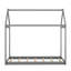 Lit simple en bois, gris