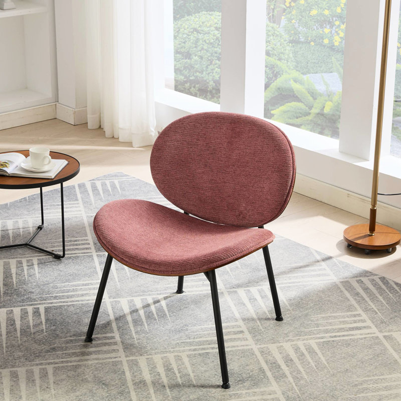 Shell Chair In Bean Paste, Wide Seat Area, Stable Base, Blends With Multiple Themes Paste Red Lounge Chair, High Sponge, Frame, Decorative Element