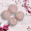 Glittered Geometric Iridescent Glass Ball Christmas Ornaments - 3" (80Mm) - Pink - 4Ct