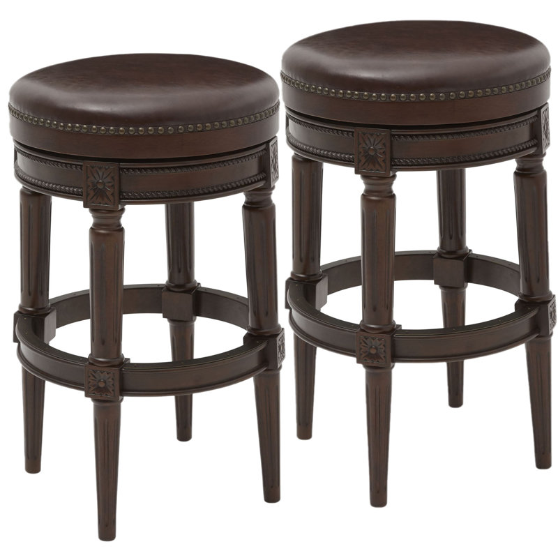 Tabouret de bar et de comptoir Mehar, Noyer patiné, 2, Tabouret de bar (siège d'une hauteur de 31 po)