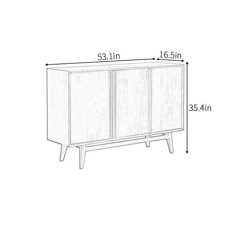 Buffet haut de gamme américain, H 35,4 po x l 53,1 po x P 16,5 po