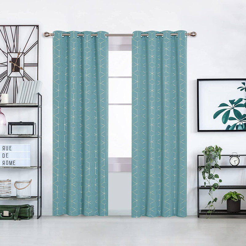 Malone Room Darkening Thermal Curtain, Width 117 x Drop 229cm, Turquoise