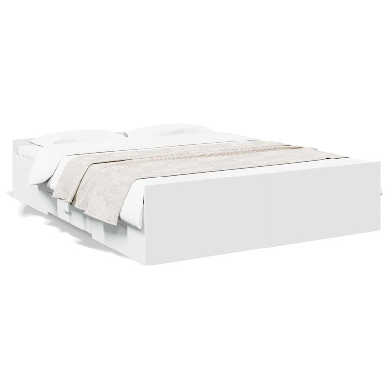 Peltz Drawers Bed Frame, European Double (140 x 200cm), White