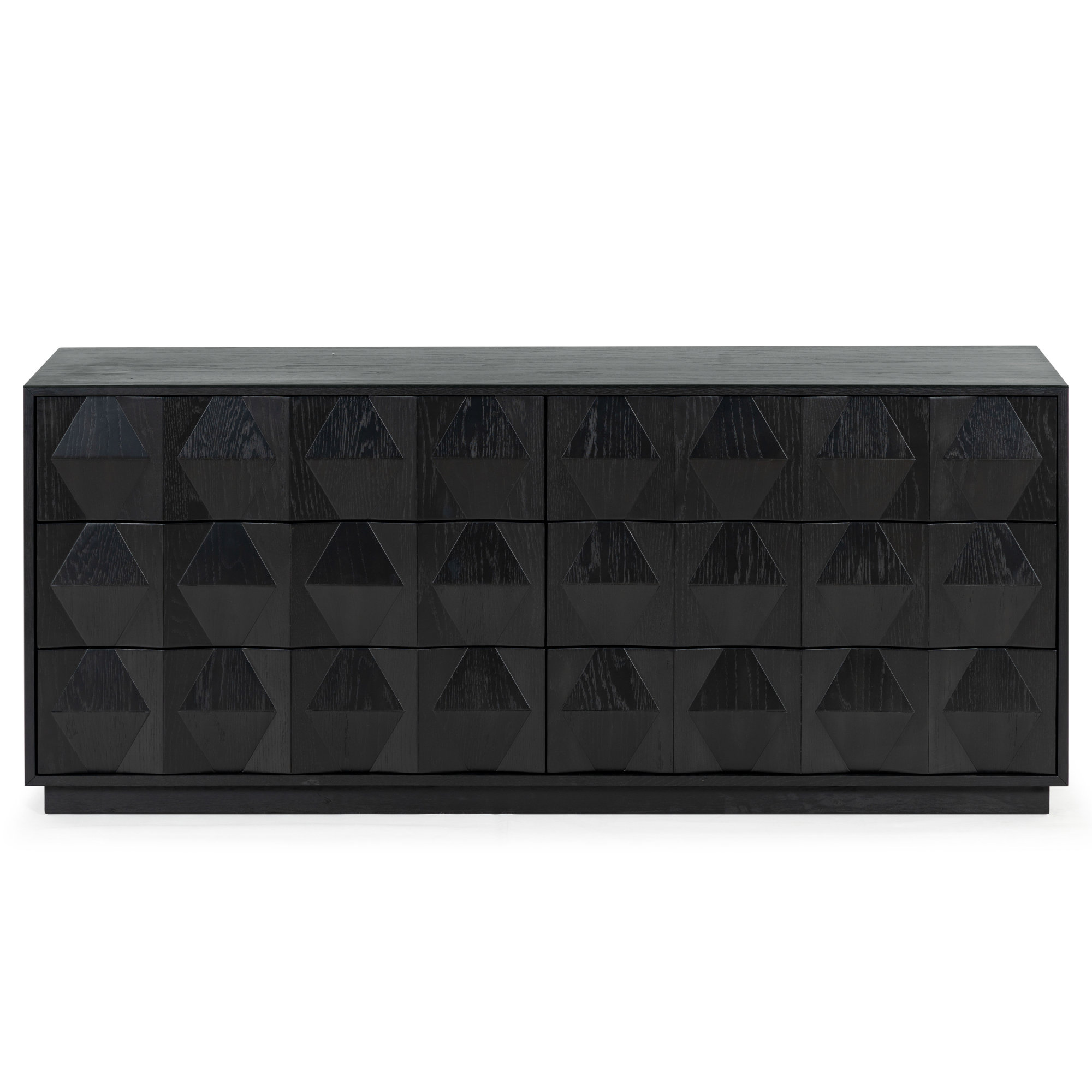 Baylor Wood 6 Drawer Dresser, Black