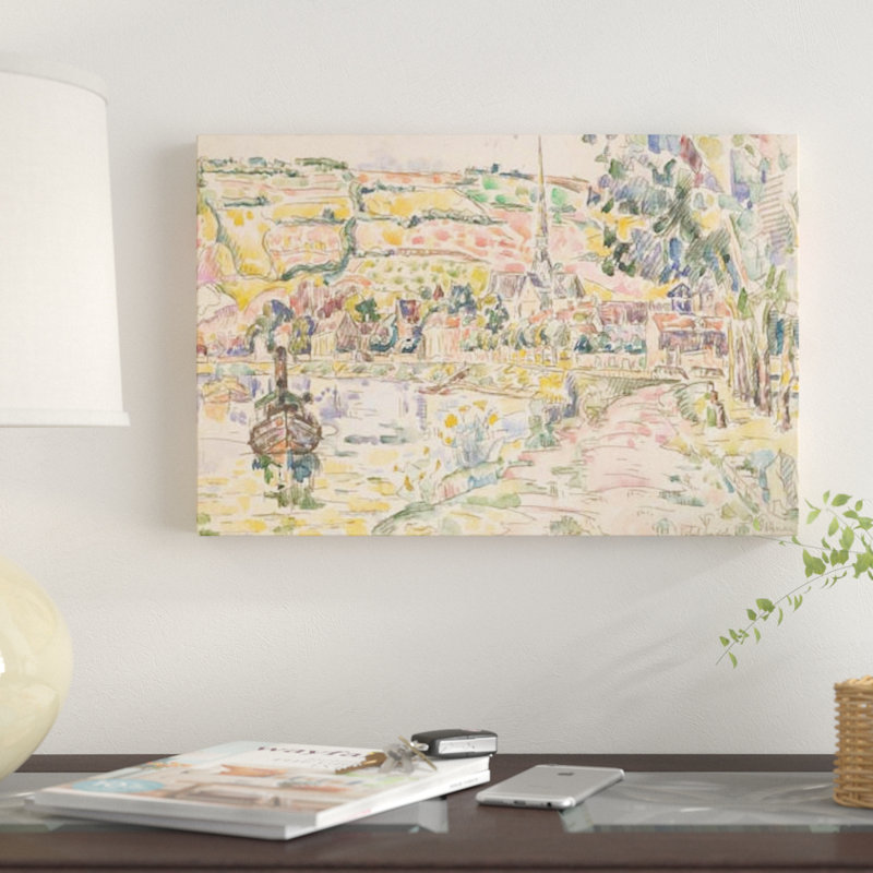 « petite andely-the river bank », reproduction sur toile, H 26 po x l 40 po x P 1,5 po, Toile tendue, Pas de tapis