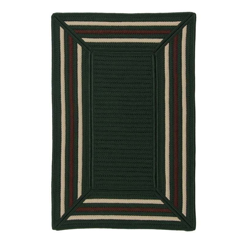 Tapis vert / beige tressé Garr, Rectangle 3 pi 6 po x 5 pi 6 po