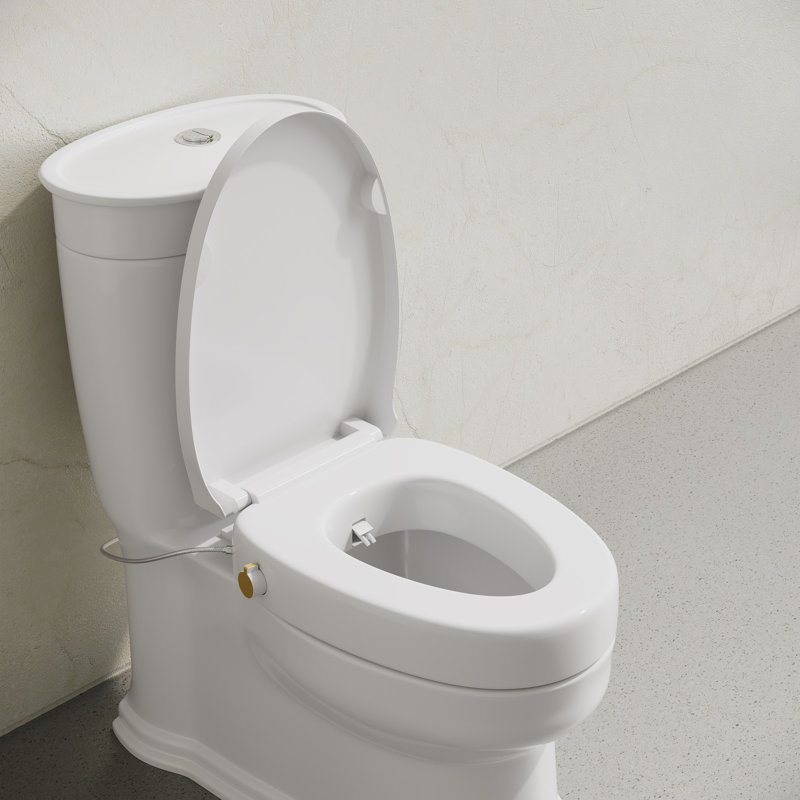Ryse 3 In. Raised Elongated Soft Close ADA Compliant Toilet Seat With Bidet In Glossy White