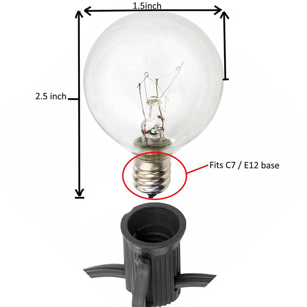 Ampoule LED Globe cristal à culot E12 puissance 1.5 watts en