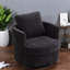Chaises d'appoint pivotantes, fauteuil demi-tonneau moderne en chenille noire pour la maison
