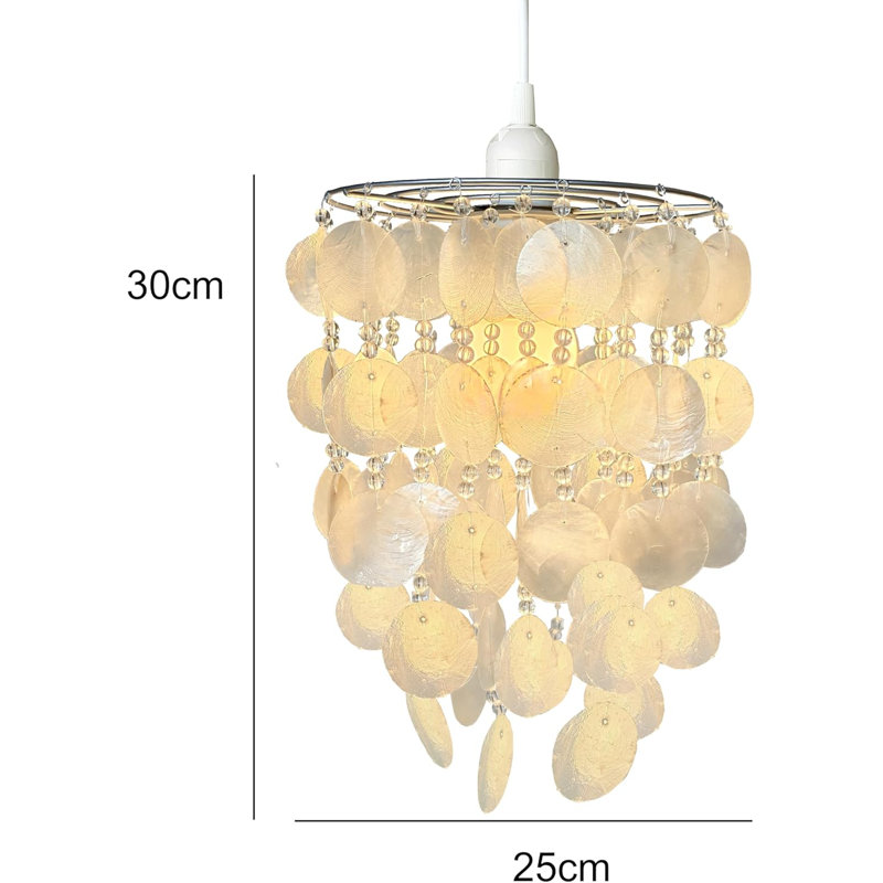 30cm H Shell / Capiz Dome Lamp Shade in Cream