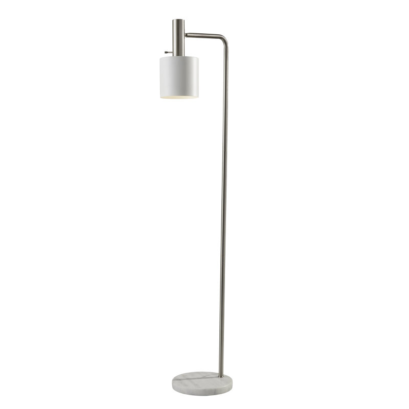 Butterfield 61'' Task Floor Lamp, Brushed Steel/White