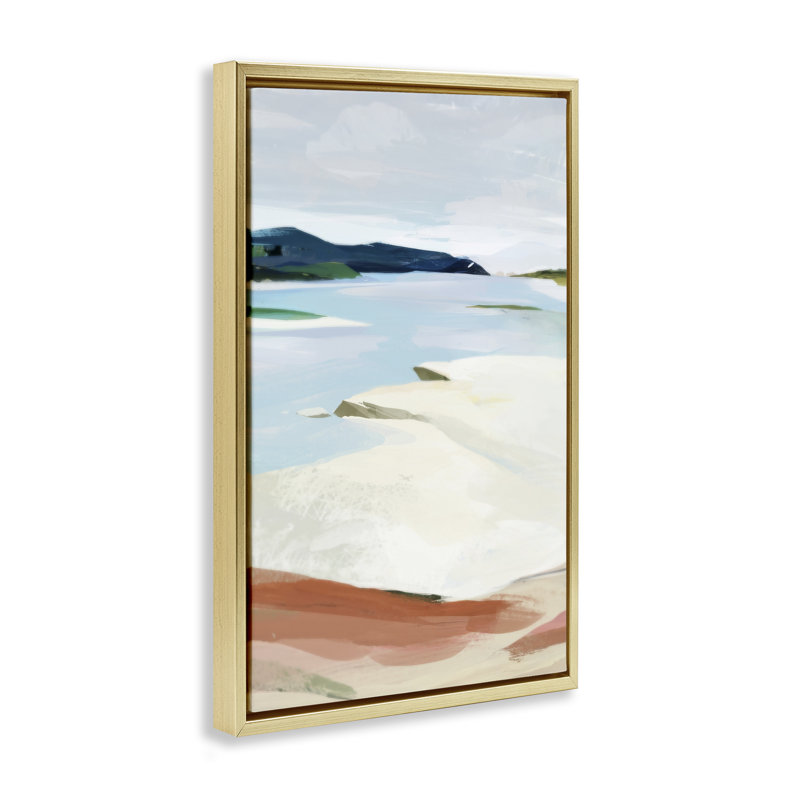 Cadre flottant après-midi d'hiver, design par Ken Roko, H 31 po x l 21 po, Cadre flottant métallique doré