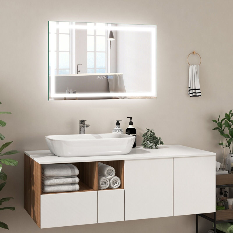 Rectangle Wall Makeup / Shaving Mirror, 50 cm H x 75 cm W
