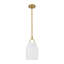 Luminaire suspendu cylindrique en verre de lait opale 1 lumière-134176641