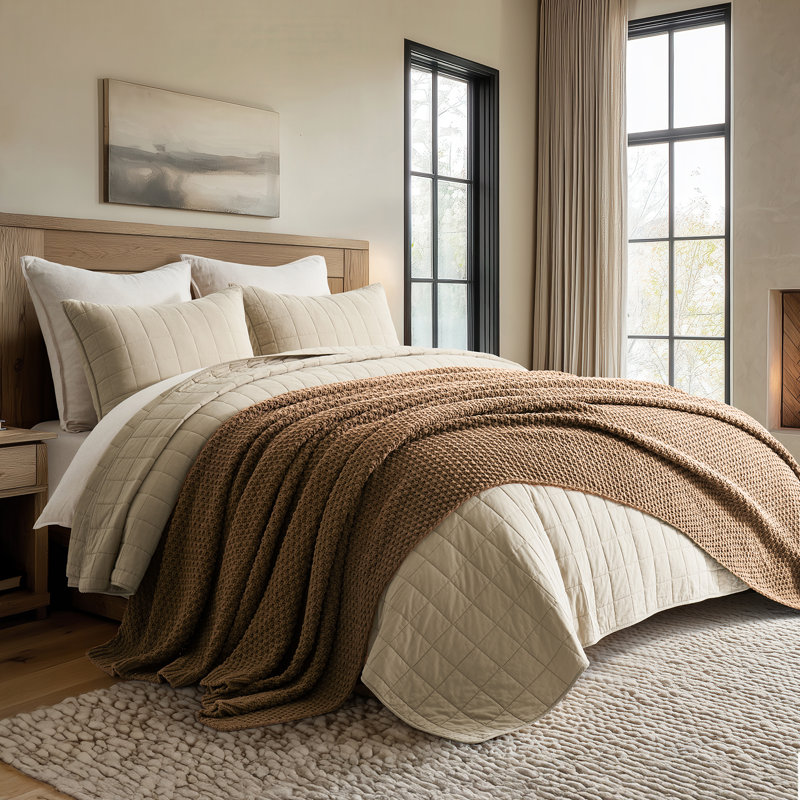 Jeté Chunky, L 108 po x l 92 po, Brun chameau