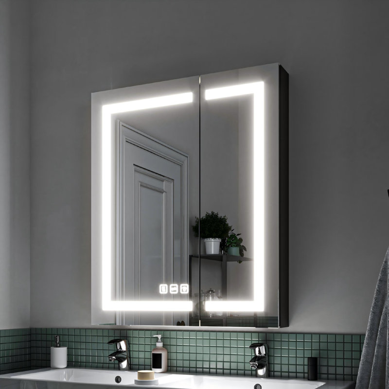Armoire à pharmacie l 30 po H 36 po avec miroir à intensité variable et 3 tablettes réglables Naryja