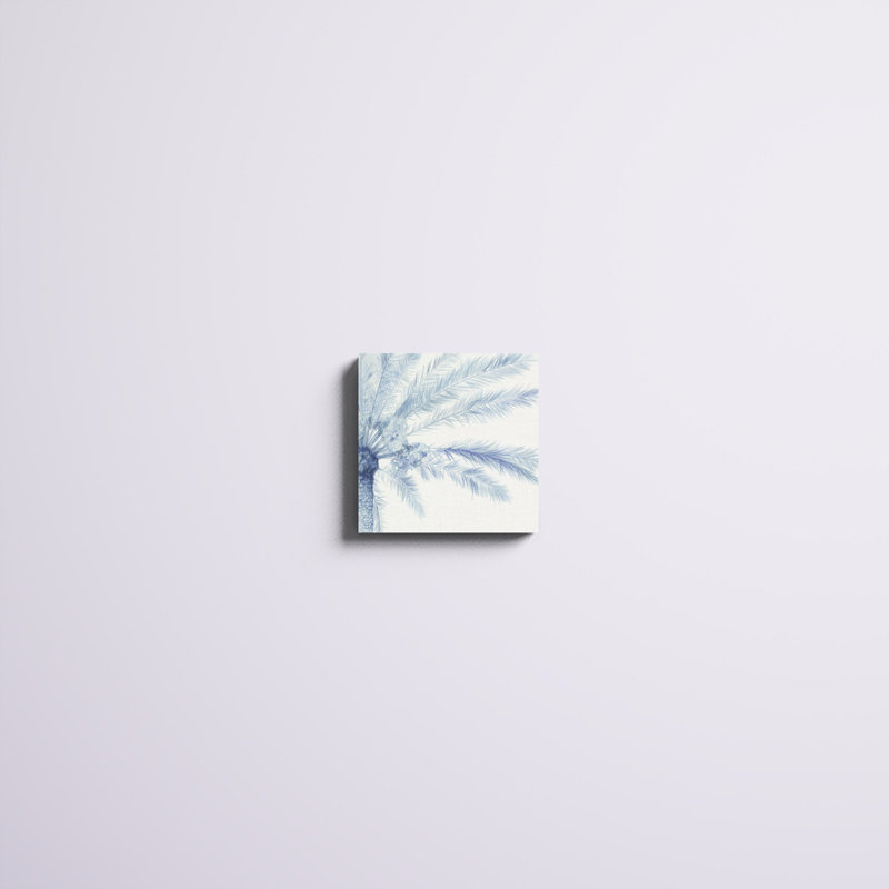 «Chambray Palms II», peinture sur toile, H 12 po x l 12 po