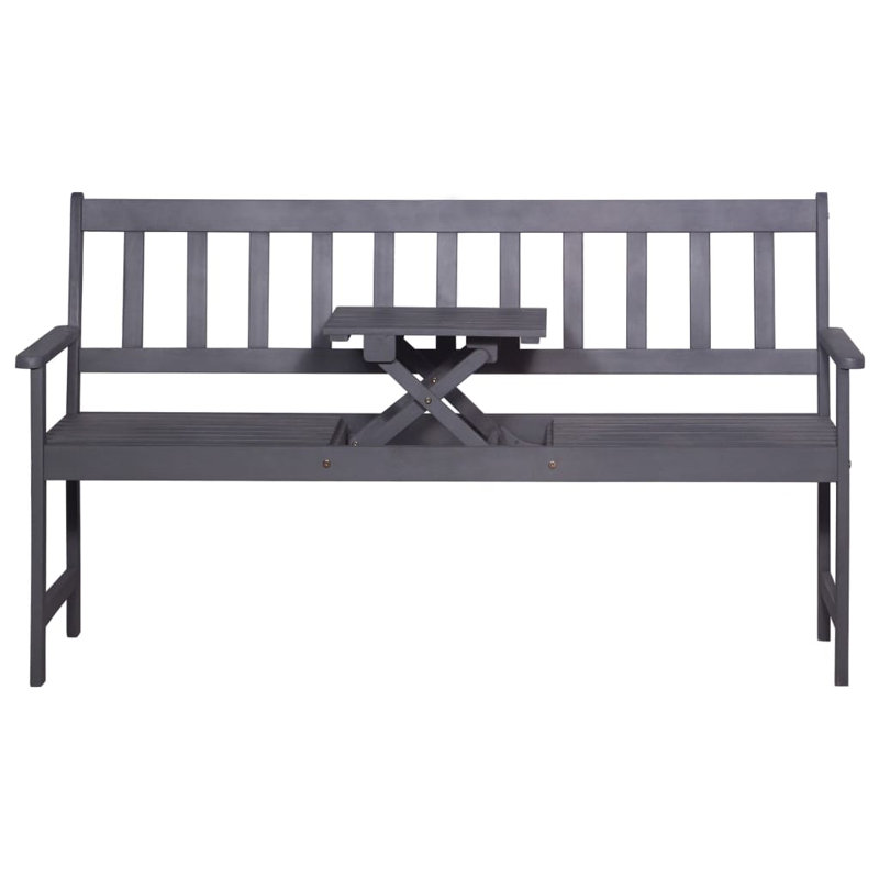 Garnich Solid Wood Acacia Outdoor Bench, Black