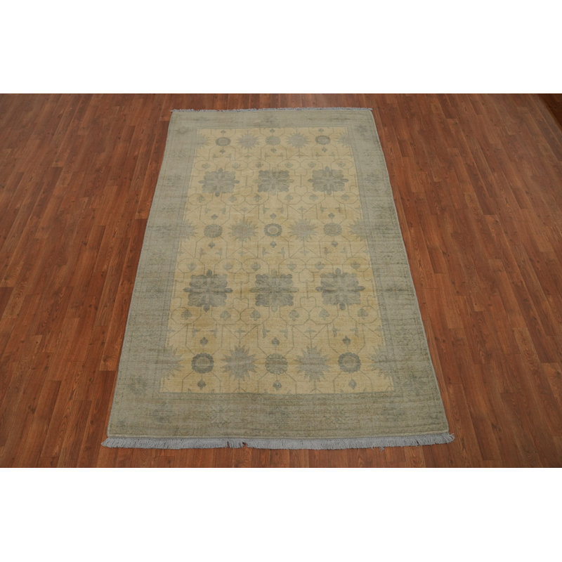 Tapis unique en coton 7 pi 11 po x 5 pi 0 po beige et ivoire